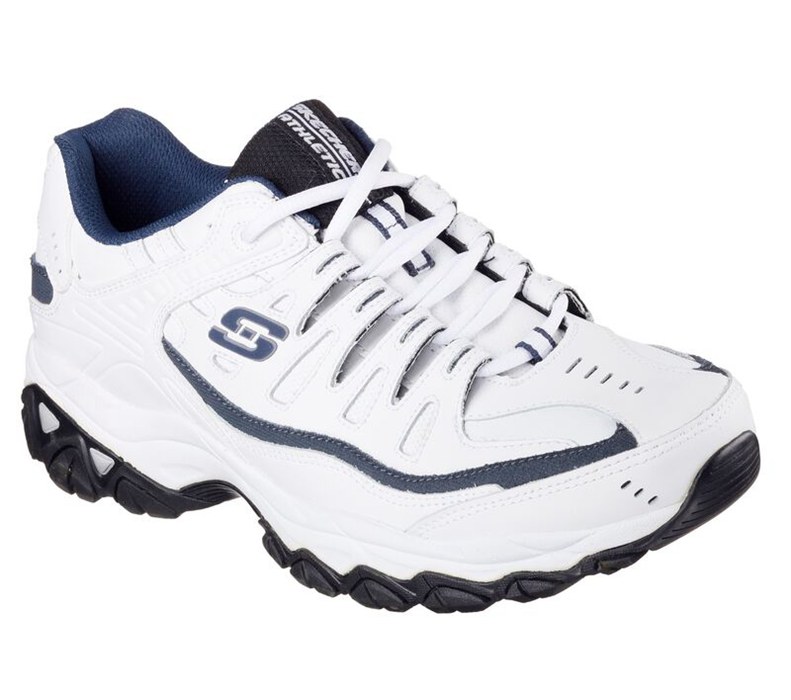 Skechers After Burn Memory Fit - Reprint - Mens Sneakers White/Navy [AU-WY8745]